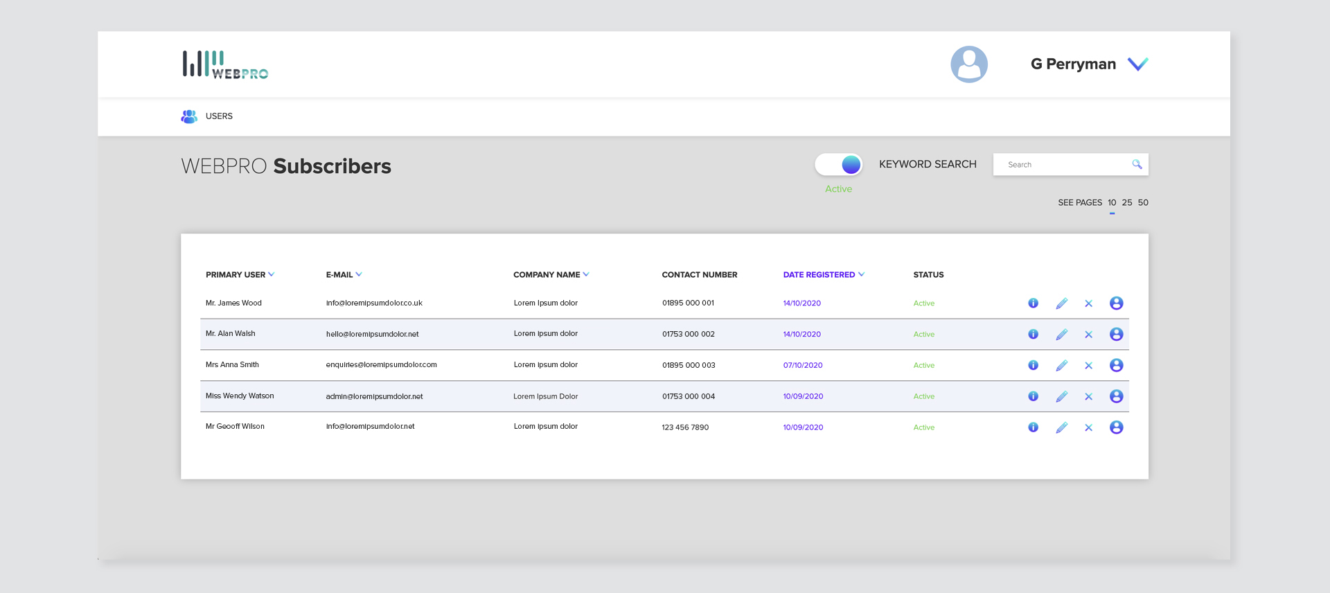 WEBPRO Transfer